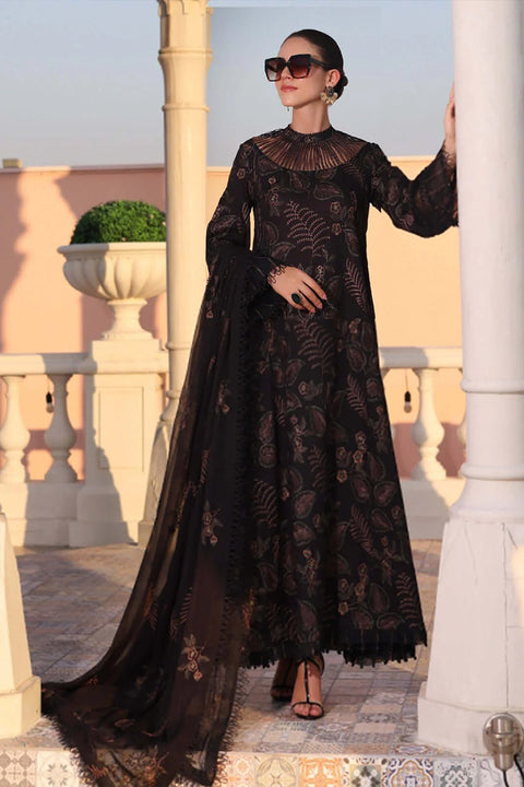 BAREEZE - 3PC LAWN EMBROIDERED SHIRT WITH LAWN  EMBROIDERED SHAWL AND TROUSER - KPR19