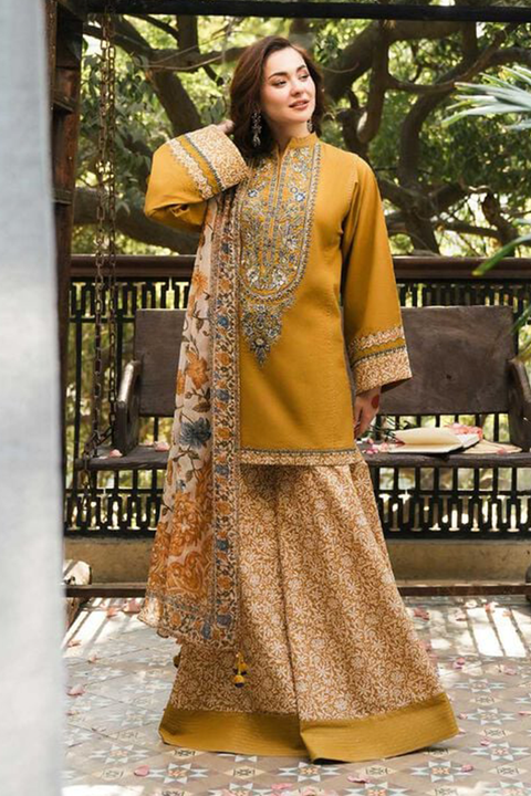 SAPPHIRE -3 Piece Unstitched Embroidered Lawn Suit | YL-1