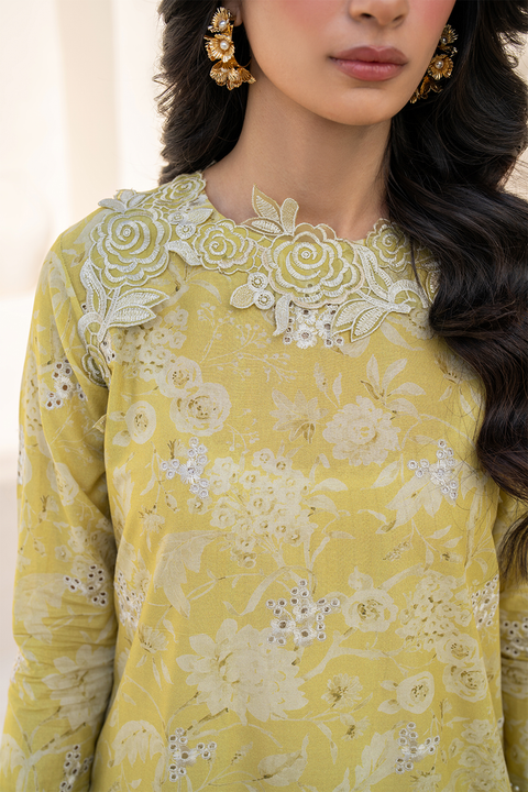 IZNIK - 3 Piece Unstitched Chickenkari Embroidered Printed Lawn Suit | EFL-08