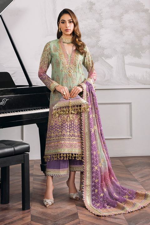 BAROQUE LUXURY WEDDING EMBROIDERED CHIFFON CH12-08 UNSTITCHED