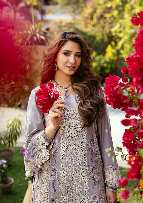 Elaf Luxury Lawn Unstitched Embroidered Collection with Cottom net Dupatta - ELM-1A RAHA