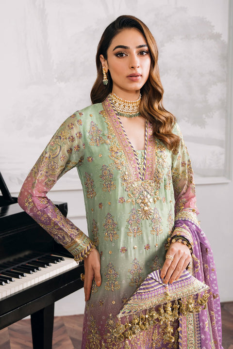 BAROQUE LUXURY WEDDING EMBROIDERED CHIFFON CH12-08 UNSTITCHED