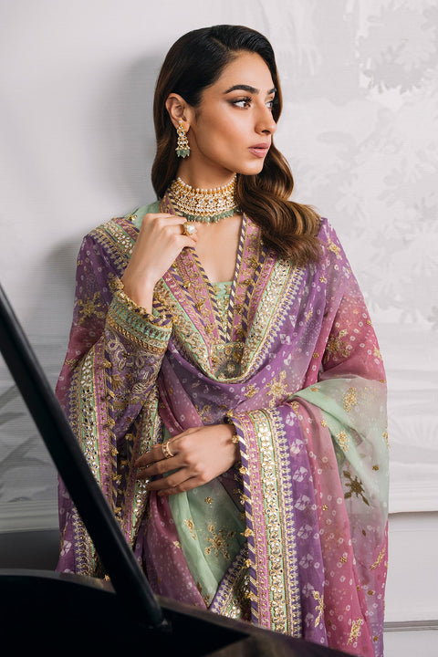 BAROQUE LUXURY WEDDING EMBROIDERED CHIFFON CH12-08 UNSTITCHED