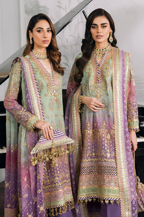 BAROQUE LUXURY WEDDING EMBROIDERED CHIFFON CH12-08 UNSTITCHED