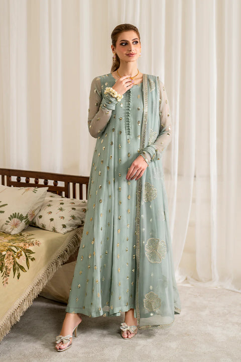 IZNIK - 3PC CHIFFON EMBROIDERED WITH EMBROIDERED DUPATTA AND TROUSER - IP-251