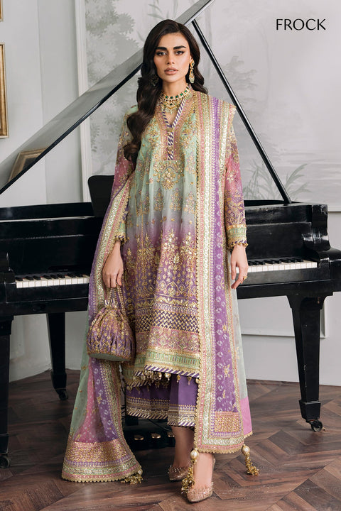 BAROQUE LUXURY WEDDING EMBROIDERED CHIFFON CH12-08 UNSTITCHED