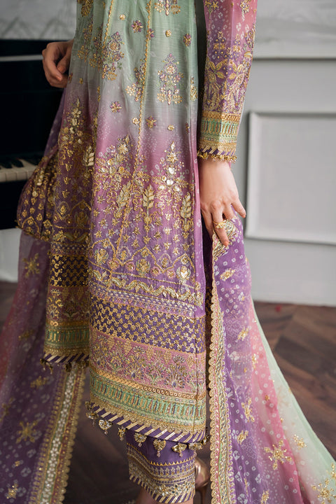 BAROQUE LUXURY WEDDING EMBROIDERED CHIFFON CH12-08 UNSTITCHED