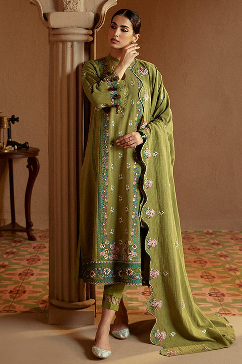 CROSS STITCH -  3PC Lawn Embroidered SHIRT WITH Embroidered DUPATTA AND TROUSER -GREEN OASIS