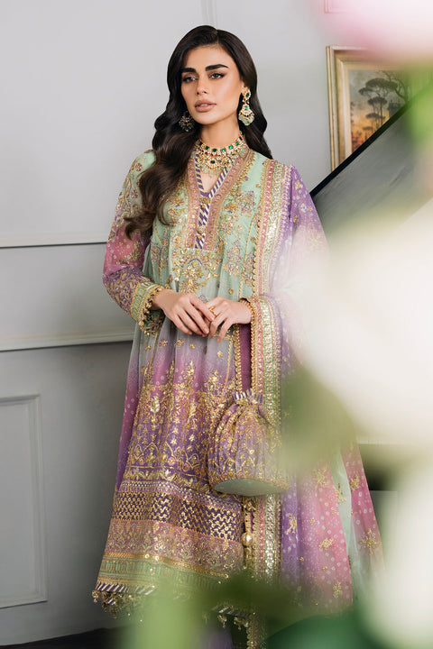 BAROQUE LUXURY WEDDING EMBROIDERED CHIFFON CH12-08 UNSTITCHED