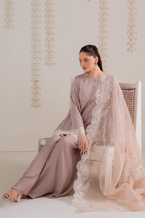 Cross Stitch - Luxury Chiffon Embroidered 3 Piece BURNT SAND