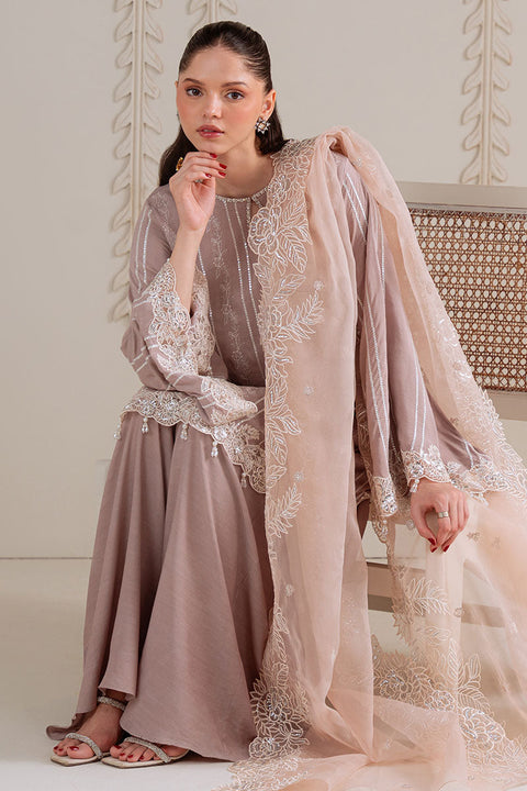 Cross Stitch - Luxury Chiffon Embroidered 3 Piece BURNT SAND