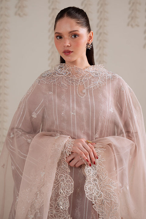 Cross Stitch - Luxury Chiffon Embroidered 3 Piece BURNT SAND