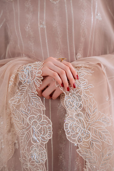 Cross Stitch - Luxury Chiffon Embroidered 3 Piece BURNT SAND