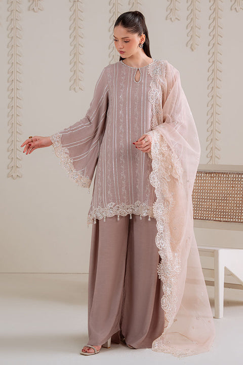 Cross Stitch - Luxury Chiffon Embroidered 3 Piece BURNT SAND