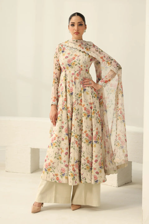 Baroque - 3 Piece Unstitched Embroidered Lawn Suit :SML-333
