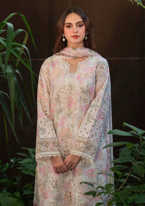 Maria b - 3 Piece Unstitched Embroidered Lawn Suit : Printkari