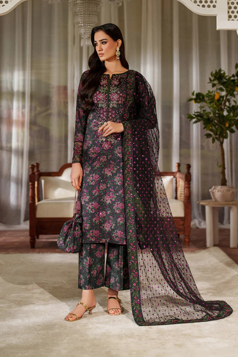 IZNIK - 3 Piece Unstitched Embroidered Lawn Suit : UE-537