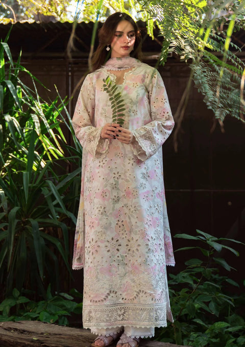 Maria b - 3 Piece Unstitched Embroidered Lawn Suit : Printkari