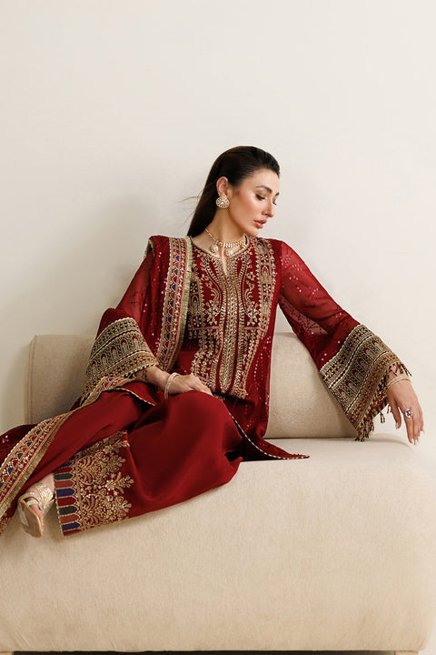 JAZMIN Wedding Chiffon Embroidered Unstitched Collection  UC-3124
