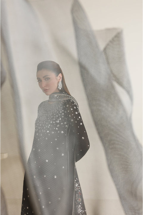 JAZMIN  - 3 Piece Unstitched Embroidered Chiffon Suit : UC-3127