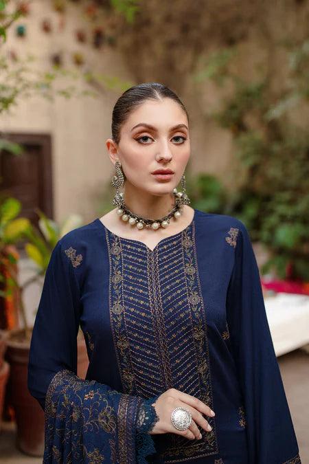 Ramsha - 3PC EMBROIDERED SHIRT HEAVY EMBROIDERED SHAWL DUPATTA AND TROUSER - KPR 020