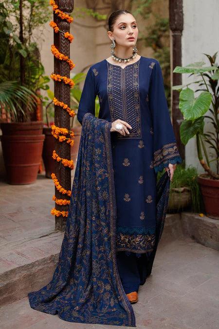 Ramsha - 3PC EMBROIDERED SHIRT HEAVY EMBROIDERED SHAWL DUPATTA AND TROUSER - KPR 020