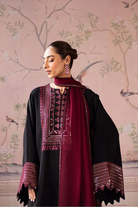 VANYA - 3PC DHANAK EMBROIDERED SHIRT WITH DHANAK SHAWL AND TROUSER - SN-04