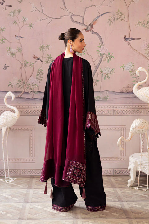 VANYA - 3PC DHANAK EMBROIDERED SHIRT WITH DHANAK SHAWL AND TROUSER - SN-04