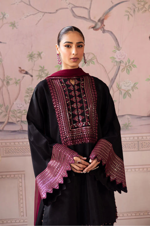 VANYA - 3PC DHANAK EMBROIDERED SHIRT WITH DHANAK SHAWL AND TROUSER - SN-04