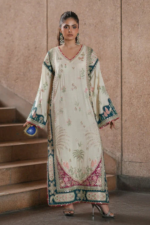 ETHNIC -  Luxury Silk Embroidered 3Pc Unstitched Suit Nainpreet