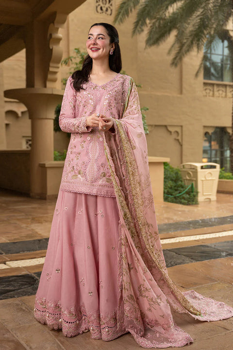 Faiza Saqlain Aya Luxury Lawn Collection - ASJA - Tea Pink