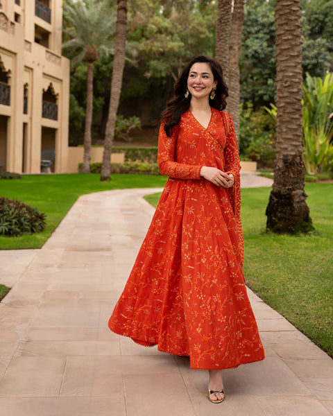 FAIZA SAQLAIN - 3PC LAWN EMBROIDERED SHIRT WITH Denisa Chunri Duppatta