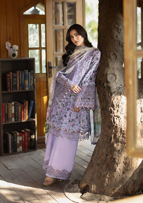 Elaf Premium Lawn Embroidered 3 Piece Unstitched - ERC-6B IRIS