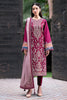 JAZMIN - 3PC KHADDAR EMBROIDERED SHIRT WITH PRINTED TWILL SHAWL AND TROUSER -KPR633