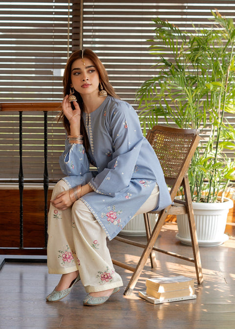 URGE - 2PC LAWN EMBROIDERED SHIRT AND EMBROIDERED TROUSER - AQR