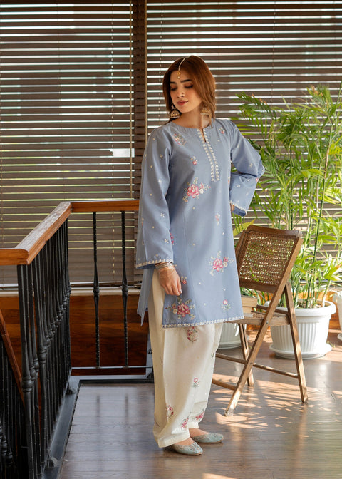URGE - 2PC LAWN EMBROIDERED SHIRT AND EMBROIDERED TROUSER - AQR