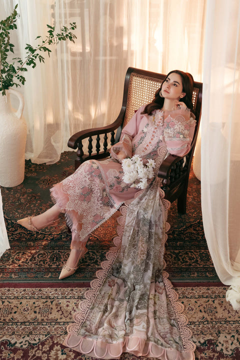 JADE - 3PC LAWN EMBROIDERED SHIRT WITH CHIFFON PRINTED DUPATTA AND TROUSER - KPR 2254
