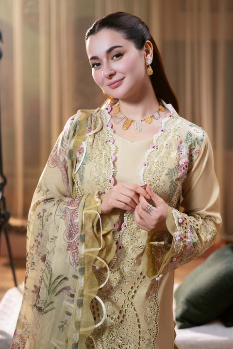 JADE - 3PC LAWN EMBROIDERED SHIRT WITH PRINTED DUPATTA AND TROUSER - KPR-OMBRE 2025