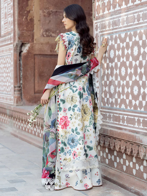 Bin Ilyas - Luxury Lawn Embroidered 3 Piece Unstitched - 2081-A