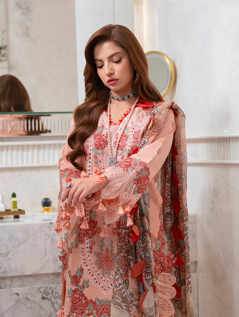 JADE - 3PC LAWN CHIKANKAARI EMBROIDEREDR-02 SHIRT WITH TWILL PRINTED DUPATTA AND TROUSER - OMBRE 2026