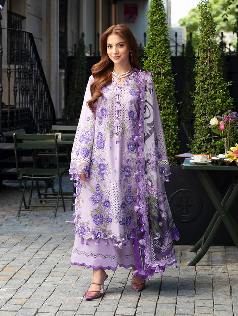 JADE - 3PC LAWN CHIKANKAARI EMBROIDEREDR-02 SHIRT WITH TWILL PRINTED DUPATTA AND TROUSER - PP-01