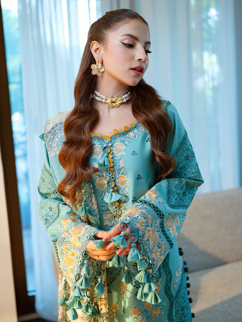 JADE - 3PC LAWN CHIKANKAARI EMBROIDEREDR-02 SHIRT WITH TWILL PRINTED DUPATTA AND TROUSER - OMBRE 2026