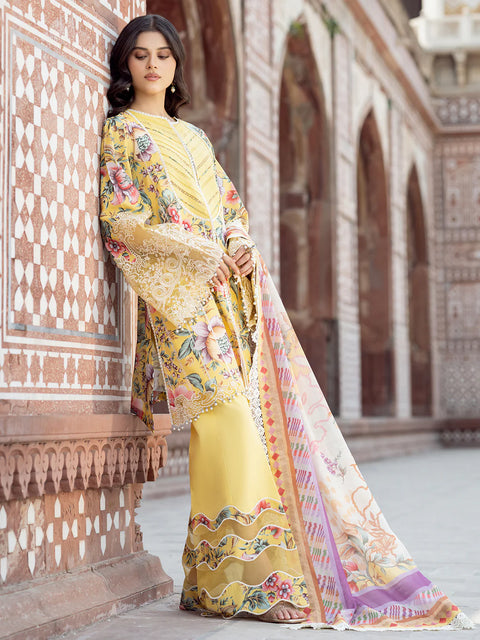 Bin Ilyas - Luxury Lawn Embroidered 3 Piece Unstitched - 2085 - A