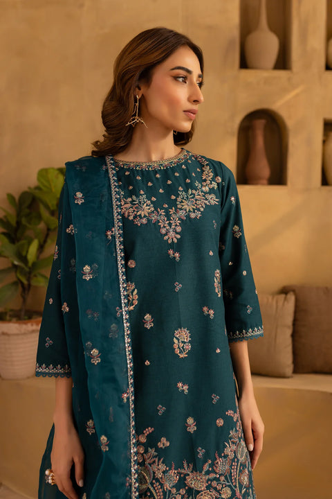 BATIK -  3PC Lawn Embroidered SHIRT WITH CHIFFON Embroidered DUPATTA AND TROUSER - BTK-2313B