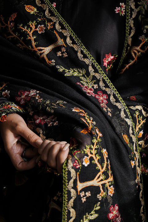 CROSS STITCH - 3PC DHANAK EMBROIDERED SHIRT WITH DHANAK EMBROIDERED SHAWL AND TROUSER - KAPR1804