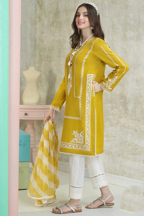 ASIM JOFA- 3PC LAWN EMBROIDERED SHIRT WITH PRINTED AND TROUSER -Y12