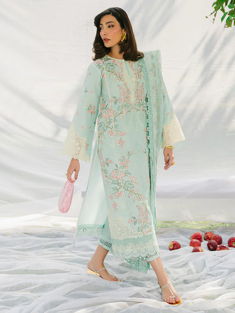 BIN ILYAS LUXURY LAWN- 3PCS Embroidered Lawn Suits Unstitched -233 - B