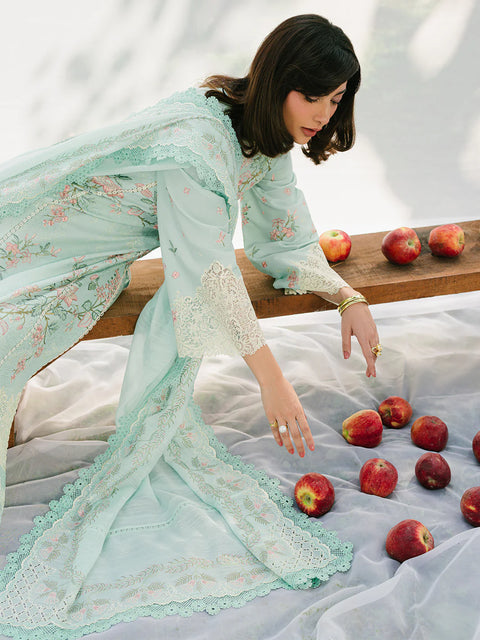 BIN ILYAS LUXURY LAWN- 3PCS Embroidered Lawn Suits Unstitched -233 - B