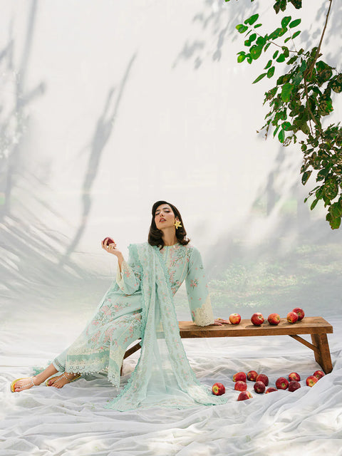 BIN ILYAS LUXURY LAWN- 3PCS Embroidered Lawn Suits Unstitched -233 - B