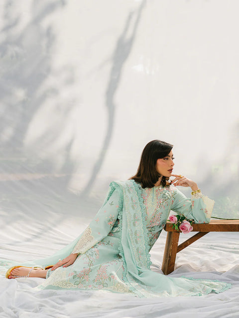 BIN ILYAS LUXURY LAWN- 3PCS Embroidered Lawn Suits Unstitched -233 - B